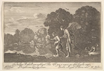 Tobiáš a anděl, 1644-52. od Wenceslaus Hollar