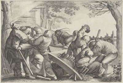 Bojující farmáři od Wenceslaus Hollar