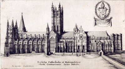Pohled na canterburskou katedrálu z jihu, c.1638-66 od Wenceslaus Hollar