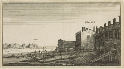 Pohled na Lambethský palác od řeky u Whitehall Stairs od Wenceslaus Hollar