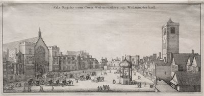 Pohled na Londýn: New Palace Yard s Westminster Hall a Clock House, 1647. od Wenceslaus Hollar