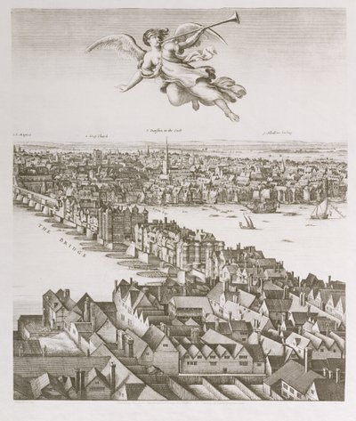 Pohled na Londýn, publikoval 1647 (faksimile kopie) (detail) od Wenceslaus Hollar