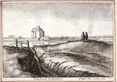 Pohled na oblast kolem New River Head, Finsbury, Londýn, 1665 od Wenceslaus Hollar