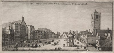 Pohledy na Londýn: New Palace Yard s Westminster Hall a Clock House, 1647. od Wenceslaus Hollar