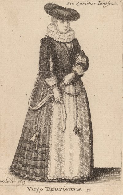 Panna Tigurská, 1649 od Wenceslaus Hollar