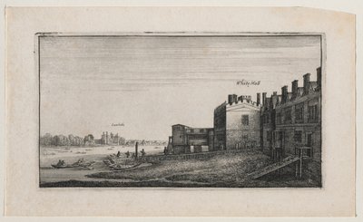 Whitehall od řeky, s Lambeth v dálce. od Wenceslaus Hollar