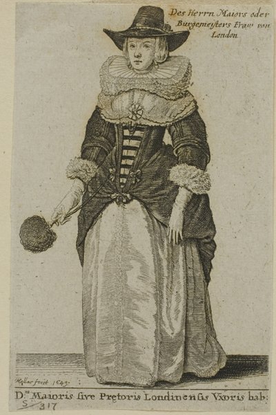 Manželka londýnského starosty od Wenceslaus Hollar