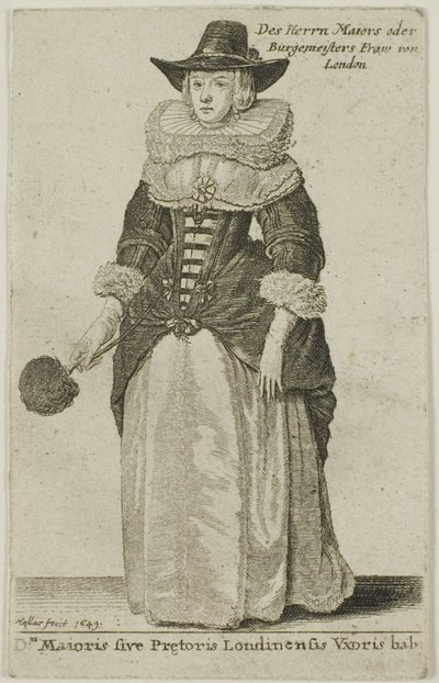 Manželka londýnského starosty od Wenceslaus Hollar