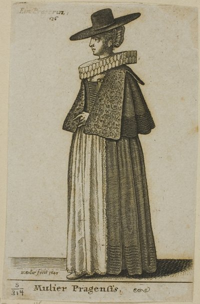 Žena z Prahy od Wenceslaus Hollar