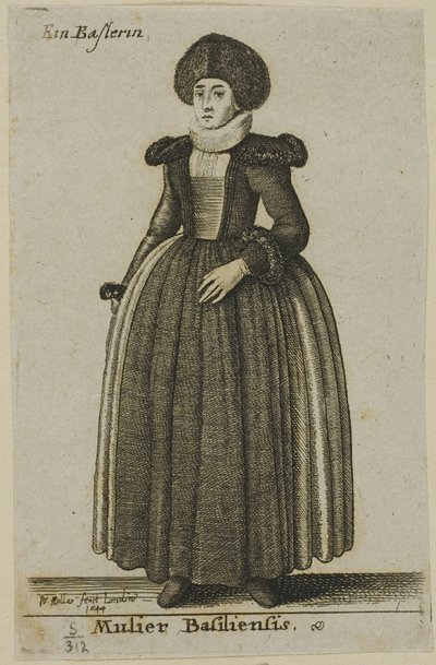 Žena z Basileje od Wenceslaus Hollar