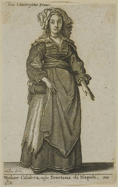 Žena z Kalábrie od Wenceslaus Hollar