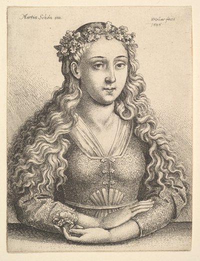 Žena s věncem z dubových listů, 1646. od Wenceslaus Hollar