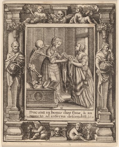 Nevěsta od Wenceslaus Hollar after Hans Holbein the Younger after Abraham van Diepenbeeck