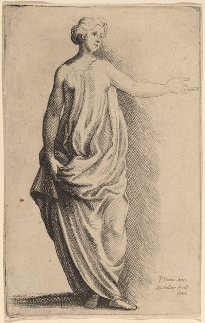 Stojící postava od Wenceslaus Hollar after Parmigianino