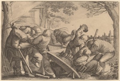 Selská rvačka od Wenceslaus Hollar after Pieter Bruegel the Elder