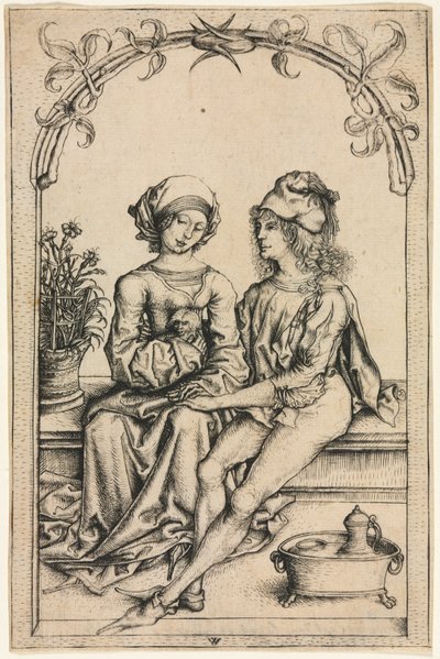 The Lovers after the Housebook Master, c. 1490. od Wenzel von Olmütz