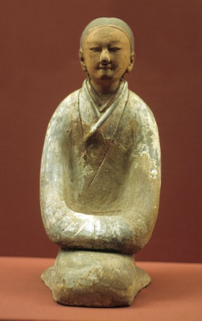 Žena sedící na patách, 206 př.nl-8 našeho letopočtu od Western Han Dynasty Chinese School