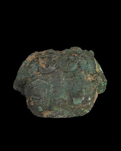 Ornament: groteskní zvířecí maska (bronzová) od Western Zhou Dynasty Chinese School