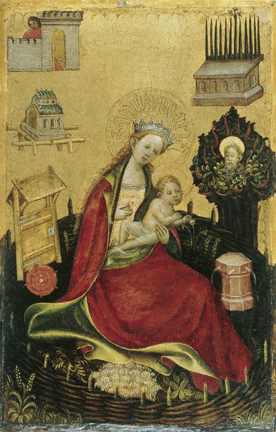 Panna a dítě v Hortus Conclusus od Westphalian Master