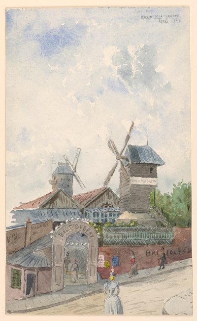 Kresba, Moulin de la Galette, Paříž, duben 1887 od Whitney Warren Jr.