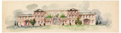 Hearst School for Girls: The Elevace of the Main Building od Whitney Warren Jr.