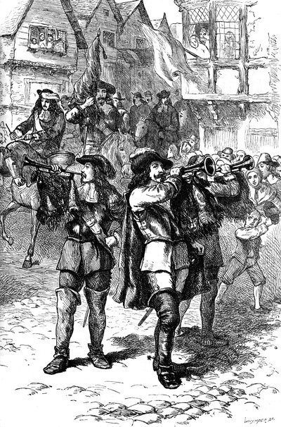 James II prohlášen v Bostonu, 1685 c1880 od Whymper