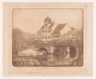 Aan de Kali Besar te Batavia (původní název na objektu) od Wijnand Otto Jan Nieuwenkamp (signed by artist)