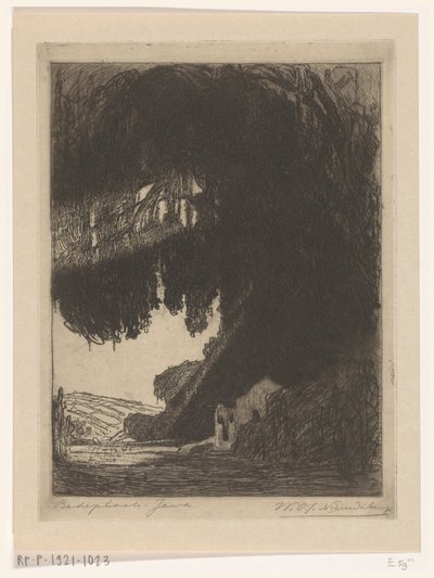 Čínská kaple poblíž Semarang na Jávě Místo uctívání (původní název) od Wijnand Otto Jan Nieuwenkamp (signed by artist)