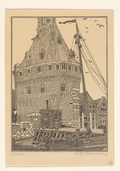 Hlavní věž v Hoornu od Wijnand Otto Jan Nieuwenkamp (signed by artist)