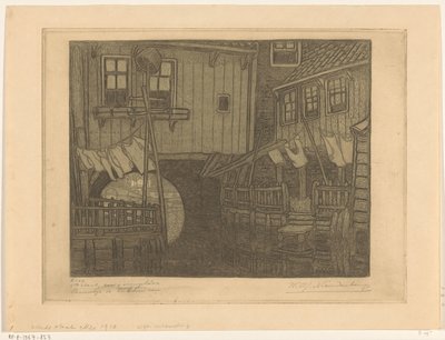 Domy v přístavu Enkhuizen Neighbourhood in Enkhuizen (původní název) od Wijnand Otto Jan Nieuwenkamp (signed by artist)