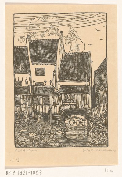 Domy v přístavu Enkhuizen Staré domy, Enkhuizen (původní název) od Wijnand Otto Jan Nieuwenkamp (signed by artist)