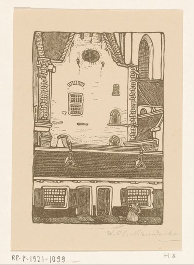 Huizen tegen de Sint-Bavokerk aan de Oude Groenmarkt in Haarlem St. Bavo, Haarlem (original title)   1378186   cs       czech Successfully Translated  Original: The Measure of the Side Wound and the Body of Christ Translat: The Measure of the Side Wound an od Wijnand Otto Jan Nieuwenkamp (signed by artist)