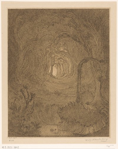 Džungle na Jávě V džungli (původní název) od Wijnand Otto Jan Nieuwenkamp (signed by artist)
