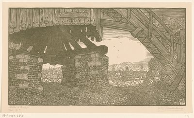 Spodní část mlýna na mouku v Bruggách Větrný mlýn v Bruggách (původní název) od Wijnand Otto Jan Nieuwenkamp (signed by artist)