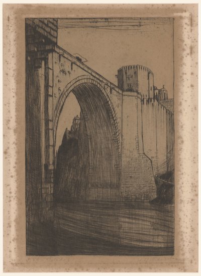 Most Alcantara přes Taag v Toledu Toledo, de oude brug (původní název) od Wijnand Otto Jan Nieuwenkamp (signed by artist)