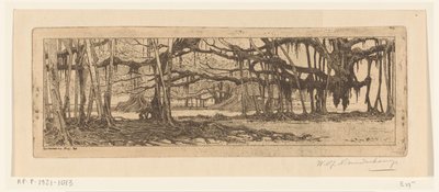 Waringin stromy v zahradě v Buitenzorg V zahradě v Buitenzorg (původní název) od Wijnand Otto Jan Nieuwenkamp (signed by artist)
