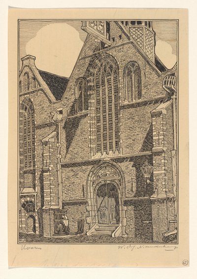 Západní průčelí Noorderkerk v Hoornu od Wijnand Otto Jan Nieuwenkamp (signed by artist)