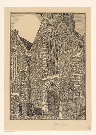 Západní průčelí Noorderkerk v Hoornu od Wijnand Otto Jan Nieuwenkamp (signed by artist)