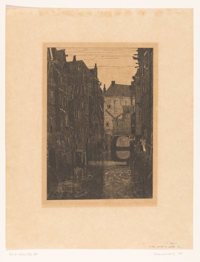 Domy na Voorstraatshaven v Dordrechtu Kanál v Dordrechtu (původní název) Dordrecht, šest leptů W.O.J. Nieuwenkamp a J.M. Degrees of Roggen (původní název série) od Wijnand Otto Jan Nieuwenkamp
