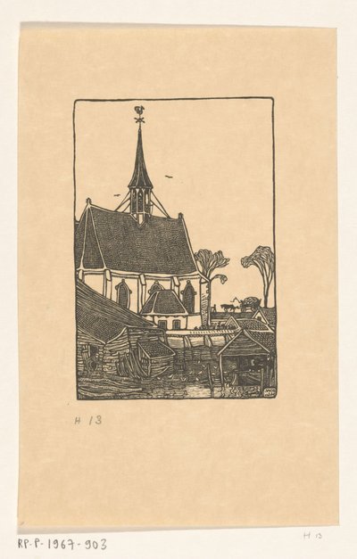 Kostel se hřbitovem ve Spaarndamu Spaarndam, kostel (původní název) od Wijnand Otto Jan Nieuwenkamp