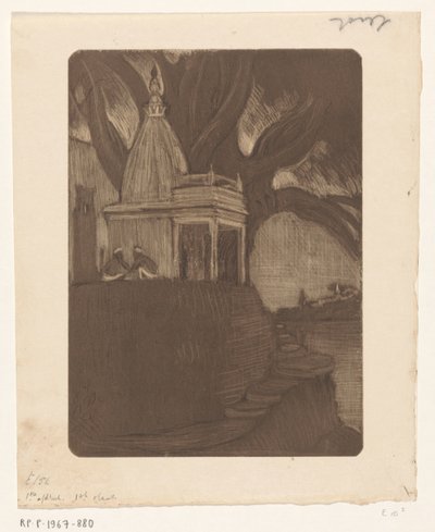 Chrám v Benares v noci Sunset, Benares (původní název) od Wijnand Otto Jan Nieuwenkamp
