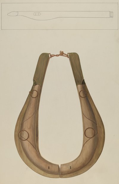 Horse Collar and Hame, c. 1938. od Wilbur M Rice