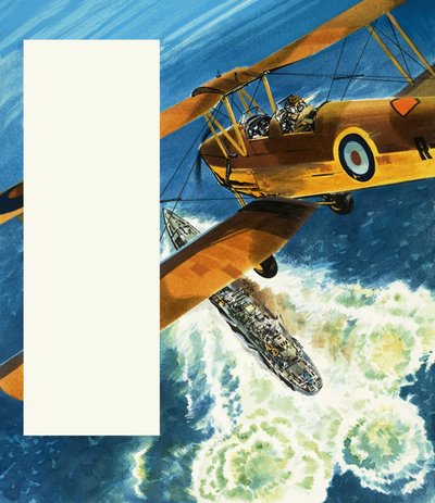 Tiger Moth hlídkující na britském pobřeží během 2. světové války od Wilf (20th century) Hardy