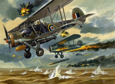 Letadla pod palbou od Wilf (20th century) Hardy