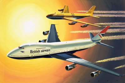 Boeing 747 s Boeingem 707 v pozadí od Wilf (20th century) Hardy
