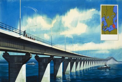 Most přes Kalmar Sound od Wilf (20th century) Hardy