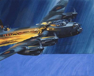 Hořící letadla od Wilf (20th century) Hardy