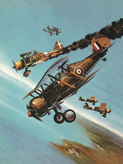 Slavná letadla a jejich piloti: Gloster Gladiator -- Squadron Leader Pattle od Wilf (20th century) Hardy