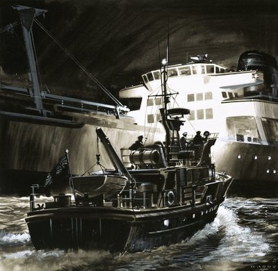 Britský způsob života: Výnosové kutry britské pobřežní stráže od Wilf (20th century) Hardy