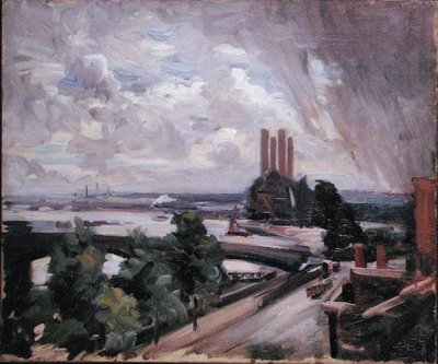 Battersea Bridge z Cheyne Walk, Chelsea (olej na plátně) od Wilfred Gabriel de Glehn